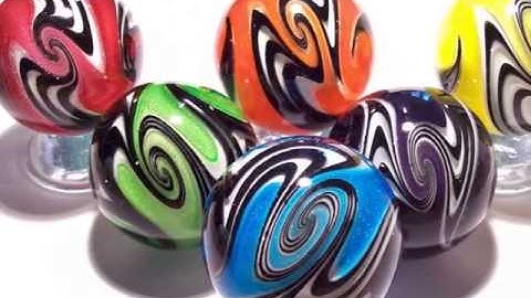 Eddie Seese Art Glass Marbles ~ Dichroic Tetrasphere