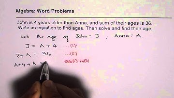 Steps to Define Variables and Solve Age Wordproblem Using Linear Equation | MPM2D