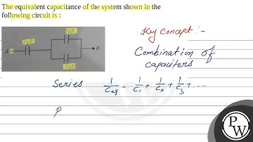 The equivalent capacitance of the system shown in the following circuit is :....