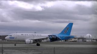Carolina Panthers - US Airways Airbus A319-112 Landing