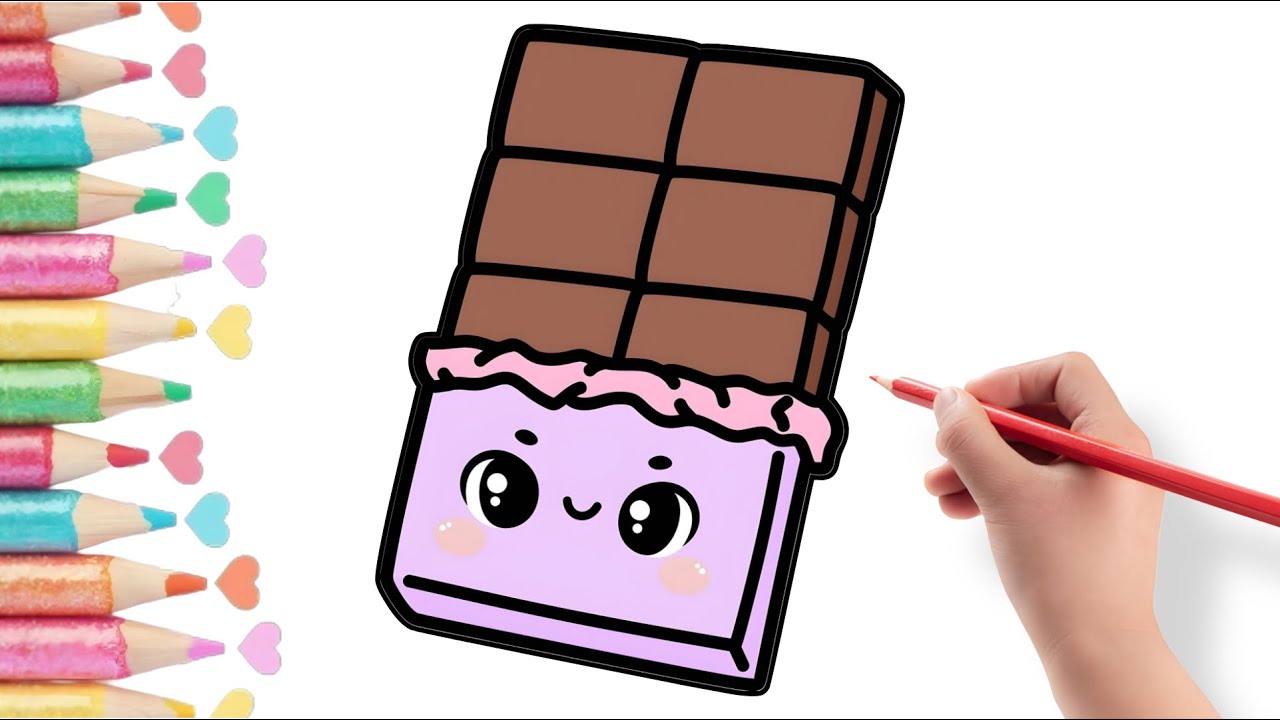 How to draw a Cute Chocolate Bar🍫| Drawing and Painting for Kids and ...