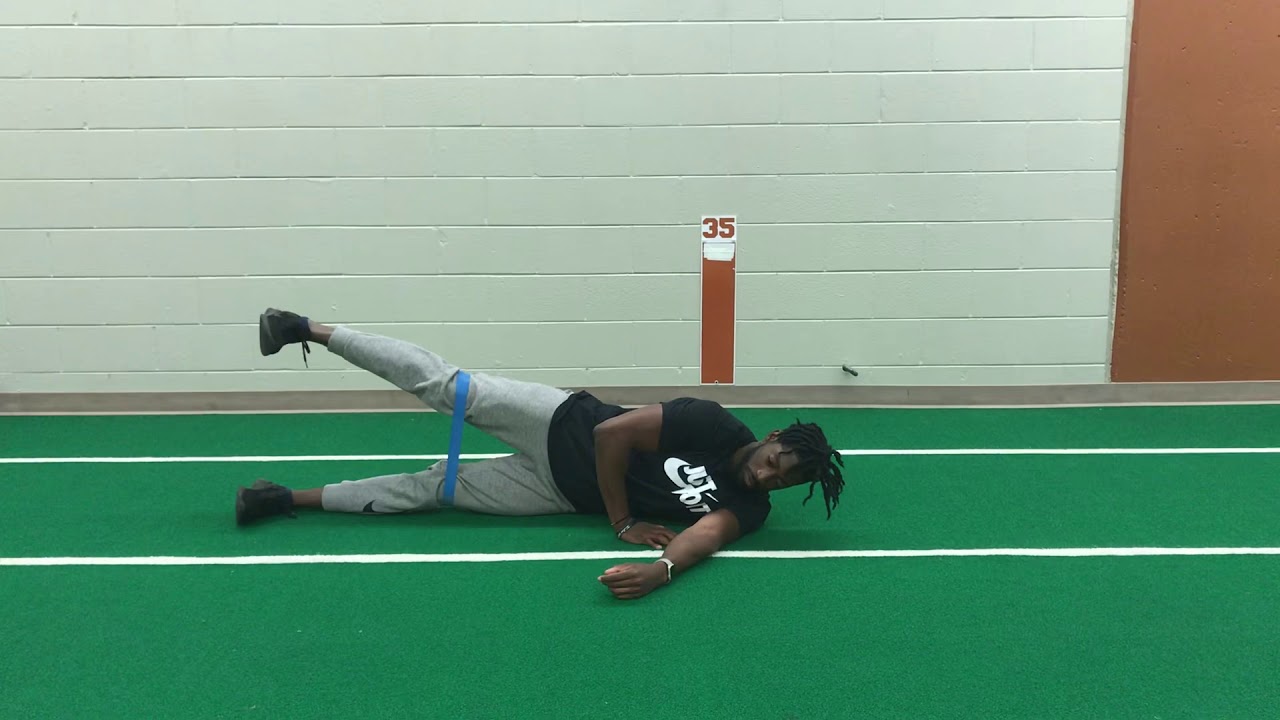 Band Side Lying Leg Lift Hold - YouTube