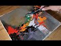 Easy &amp; Colorful Abstract Painting / Using Sponge &amp; Palette Knife / Acrylic Painting Technique