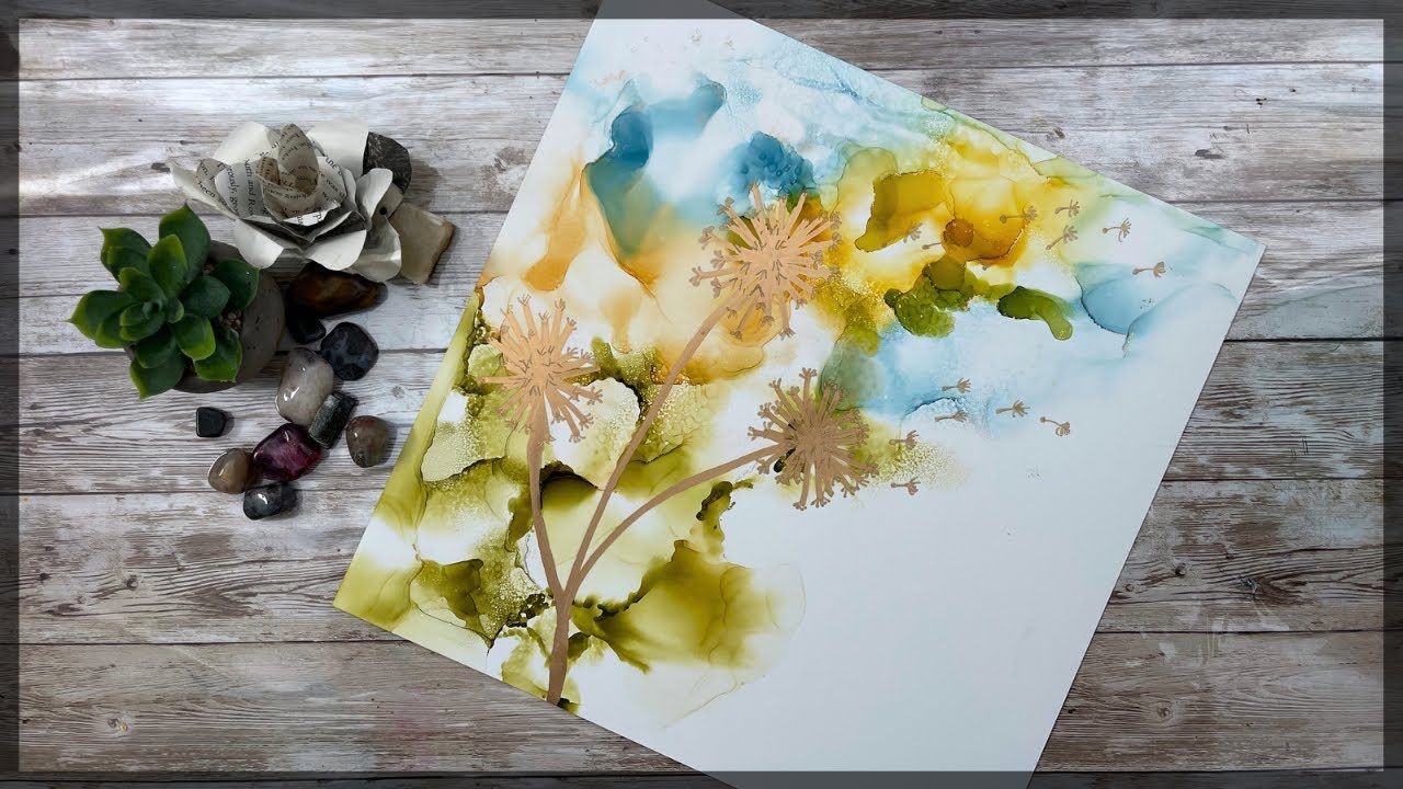 Relaxing Alcohol Ink Art - Spring Flowers 🌷🌹🌻