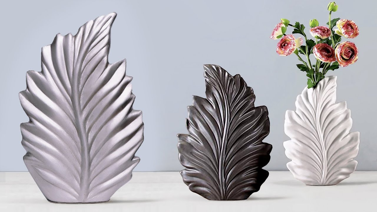 Cement Flower Vase || Leaf shape Flower Vase || Decorative Showpiece For Home Decor