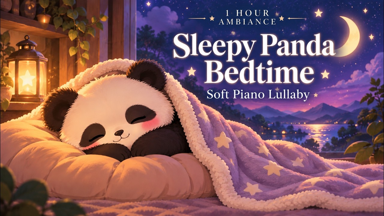Sleepy Panda Bedtime — 1 Hour Soft Piano Lullaby for Calm Sleep