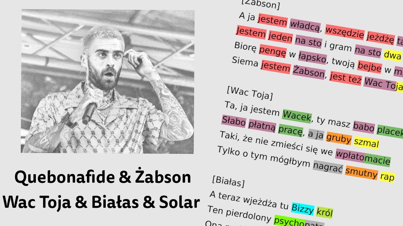 Żabson & Wac Toja & Białas & Quebonafide & Solar - Kotem Być | Rym za