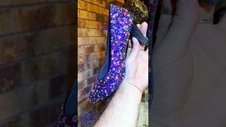 Crystallised shoes. First pair - 45% there! #experiment #shoes #crystalart
