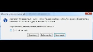 prevent unresponsive script firefox
