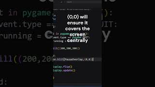 How to make a Pause screen in Pygame #pygame #python #coding #programming