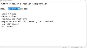 PYTHON PROJELER ve POPÜLER KÜTÜPHANELER 1