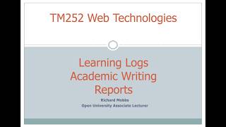 TM252 Learning Log & Report Writing