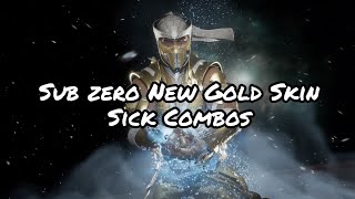 [Mk11] Sub zero New Gold Skin Sick Combos and SETUPS Avalanche and Thin Ice