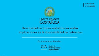 2-08 Dr. Juan Carlos Méndez, Reactividad de óxidos metálicos en suelos