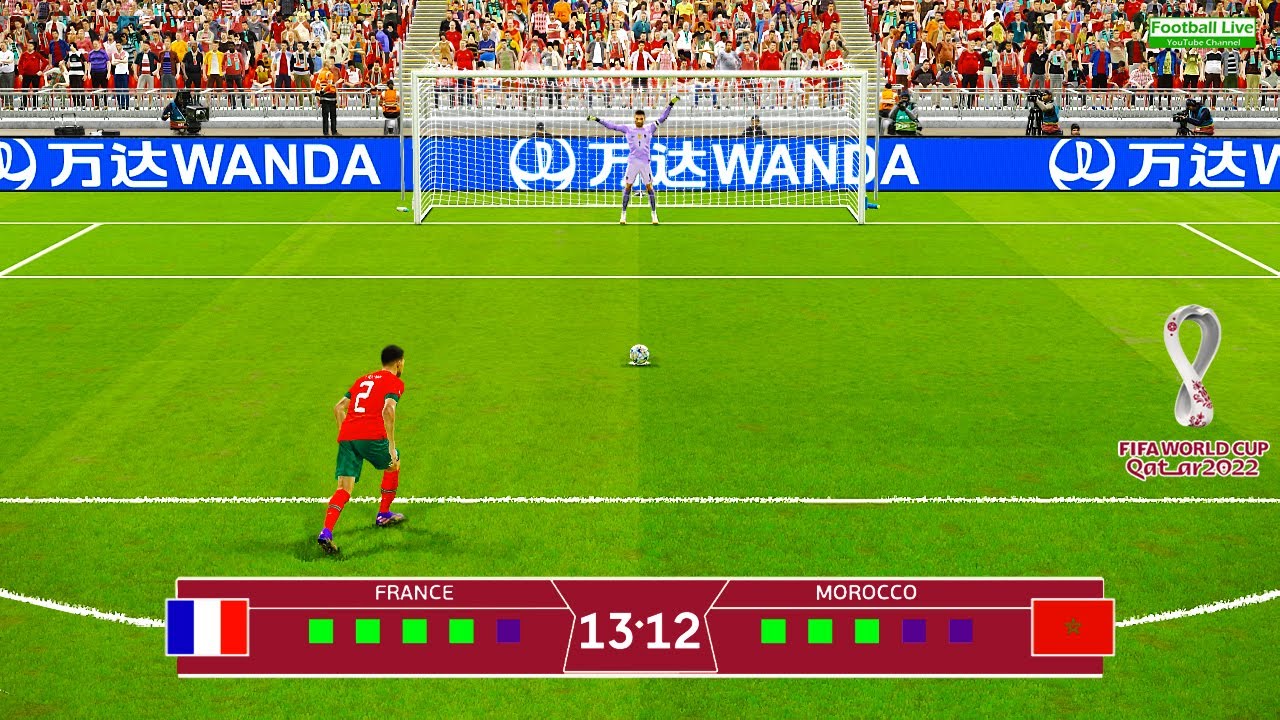 France vs Morocco - Penalty Shootout FIFA World Cup 2022 Mbappe v Hakimi PES Gameplay PC