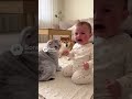 おならにびっくりして泣き止む赤ちゃん👶 | #shorts #animals #baby