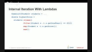Project Lambda: Functional Prog. Constructs and Simpler Concurrency in Java SE 8