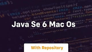 java se 6 mac os