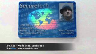 Holographic ID Overlay - 2"x3.25", World Map, Landscape