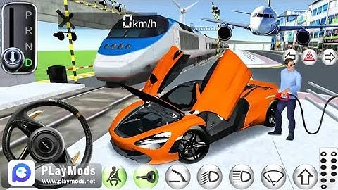 New Orange Lamborghini Car VS Bullet Train - 3D Driving Class Android Gameplay