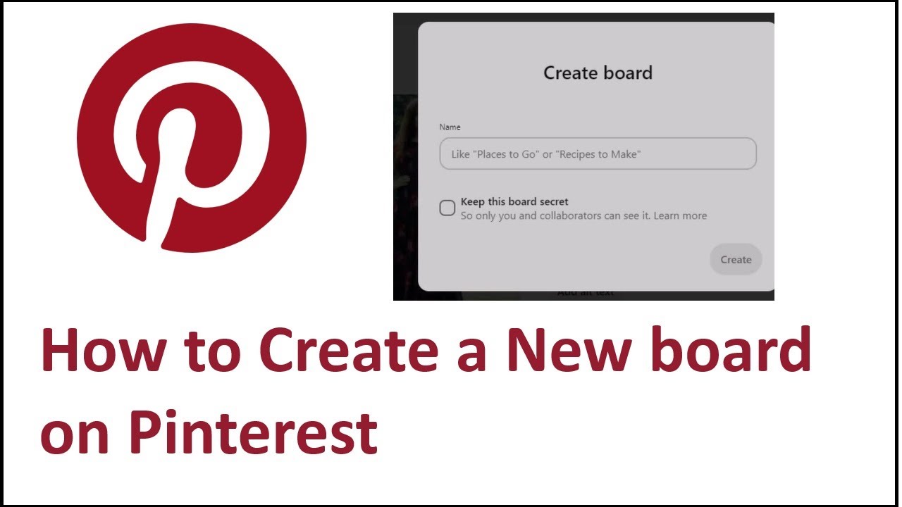 How to Create a New board on Pinterest YouTube