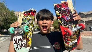 Skateboarding tony hawk board SNAPS! (GONE WRONG)