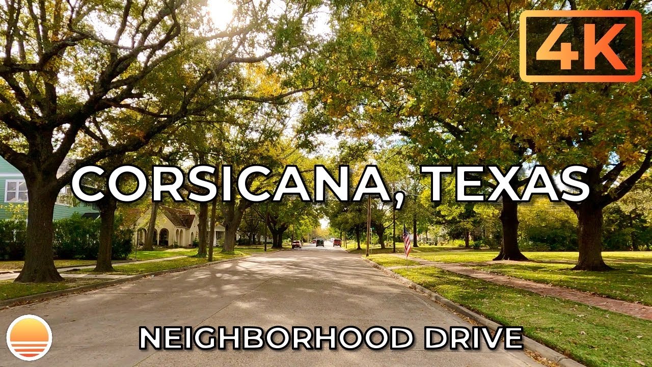 Corsicana, Texas a Neighborhood Drive. An UltraHD 4K Real Time Drive.