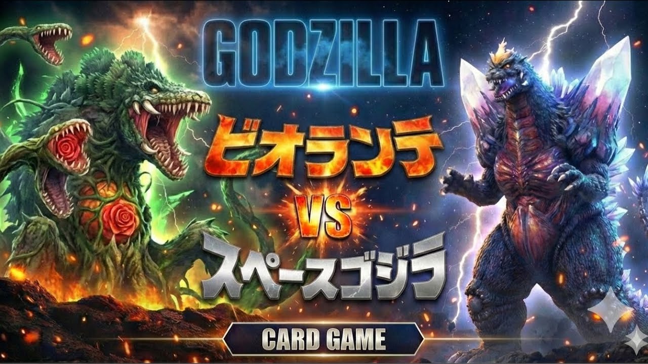GODZILLA CARD GAME 破壊神降臨　ゴジラVS スペースゴジラ♡ Set 4] Godzilla Card Game #402 [Biollante vs. SpaceGodzilla] - YouTube