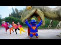 Scary Teacher 3D &amp; Rainbow Friends VS Dinosaurs in Jurassic World | (Action Real Life )