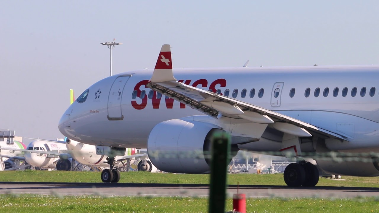 SWISS Takeoff at Lisbon Airport YouTube