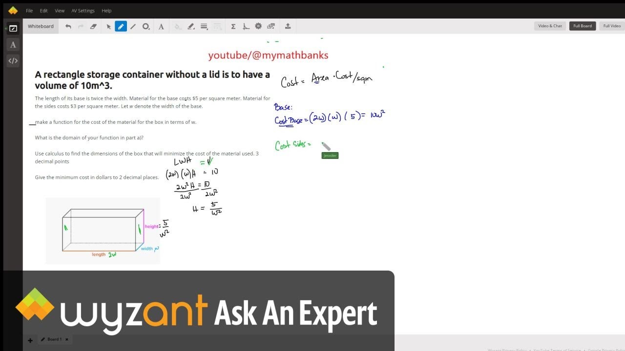 function-for-cost-in-terms-of-width-youtube