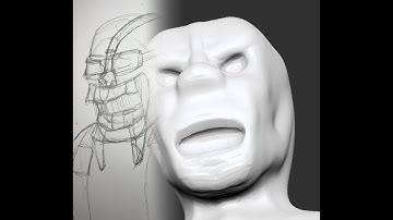 Zbrush blocking out a basic head form