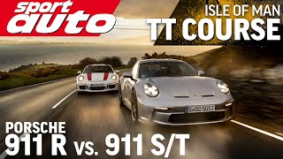 Porsche 911 R vs 911 S/T | no speed limit | Isle of Man TT Mountain Course | sport auto