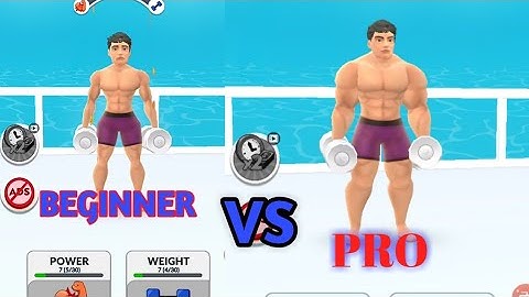 BEGINNER vs PRO GYM WORKOUT GAME IDLE GYM LIFE 3D GAMEPLAY GYM HARD WORKOUT (iOS, Android)