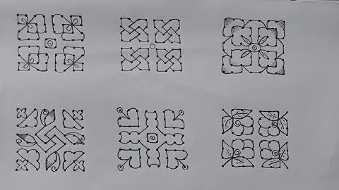 2 min simple rangoli designs for beginners \ 8*8 dots rangoli designs \ simple and easy kolam design