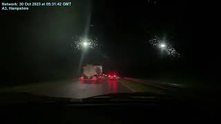 🇬🇧2hrs Dawn Car Travel A3 M25 A509 Portsmouth to Milton Keynes October 2023 Wet Roads
