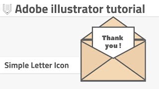 Create flat line letter icon. Envelope icon adobe Illustrator tutorial