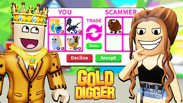GOLD DIGGER *SCAMMED ME* IN ROBLOX ADOPT ME!