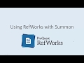 Using RefWorks with Summon