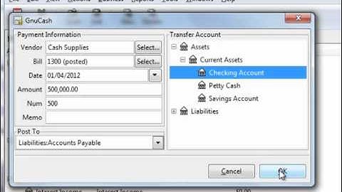How to pay vendors in GnuCash