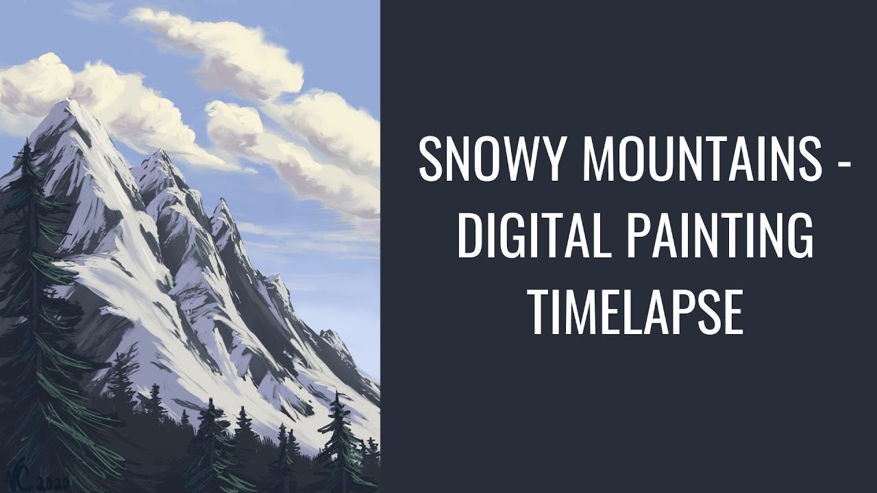 Snowy Mountains - Digital Painting Timelapse - YouTube