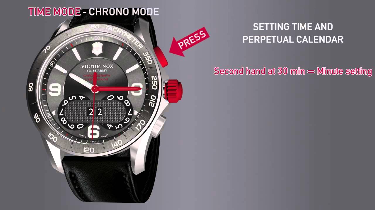 Victorinox Swiss Army 1/100th Second Chrono Classic Instruction