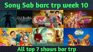 Sony Sab barc trp week 10 all top 7 shows trp