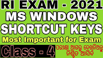 RI Exam Computer Question 2021 || MS WINDOWS Shortcut Keys || Part-4 || Important Practice MCQs ||