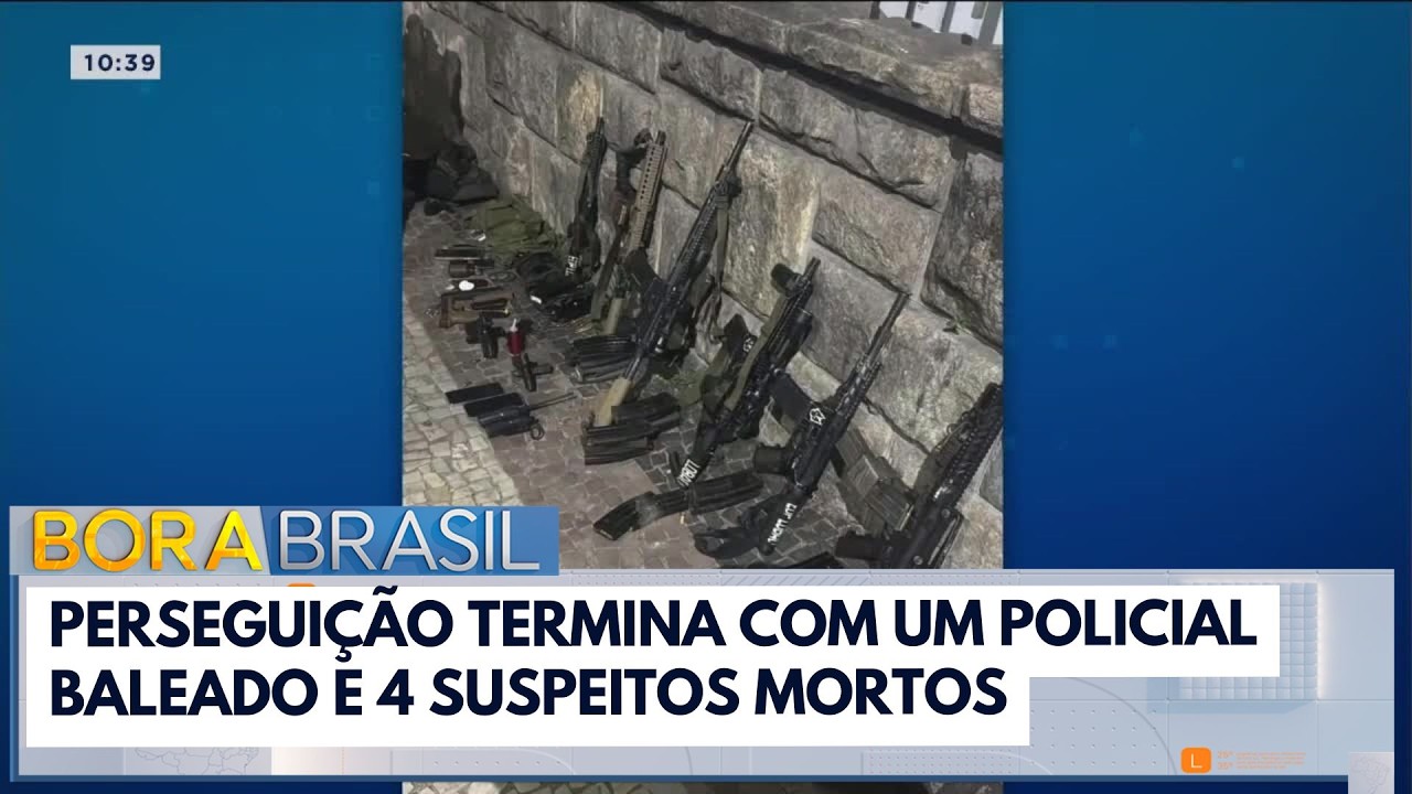 Perseguição termina com um policial baleado e 4 suspeitos mortos | Bora Brasil