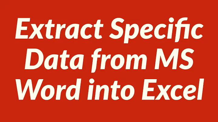 Extract Specific Data from MS Word into Excel with VBA