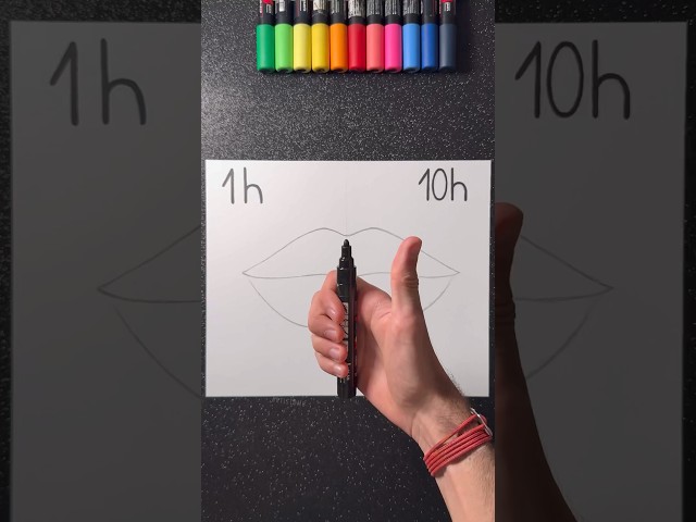 1h vs. 10 Hours ⏰ || Stay tuned for part 2! ✍️ #drawing #art #artistomg class=