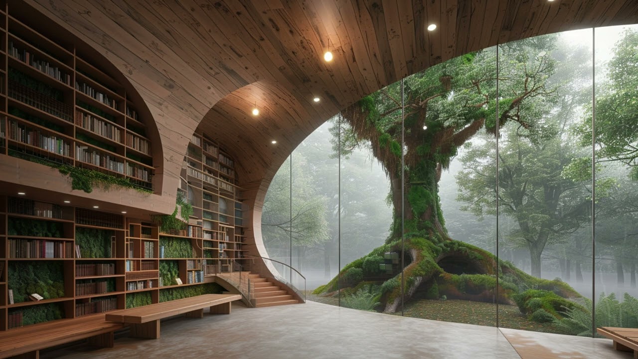 Everything will fall into place. - Relaxing Forest Library Ambience | Stress Relief & Sleep [4K]