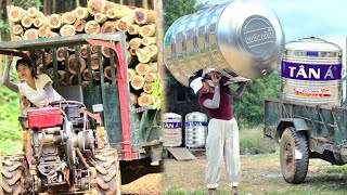 Video compilation to help villagers transport wood and household goods through bumpy roads#truck 
