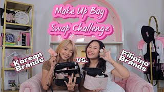 MAKE-UP BAG SWAP CHALLENGE with TICO! | Korean vs Filipino Brands